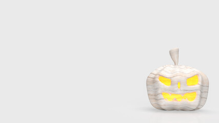 white  pumpkin jack for halloween holiday concept 3d rendering.