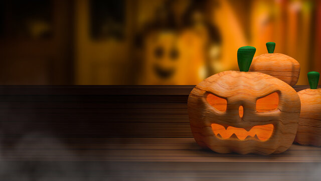 The pumpkin jack for halloween holiday concept 3d rendering.