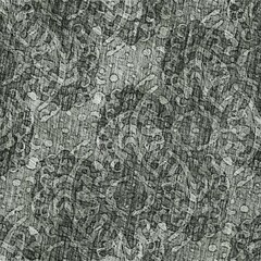 Seamless hand drawn pencil sketch pattern for surface print. High quality illustration. Ornate hand drawn look with lights and shadows and crosshatch texture. Ornate abstract design in perfect repeat.