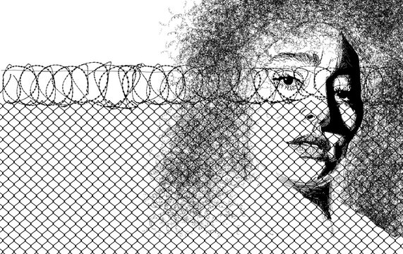 Here Is A 3-d Illustration About Women In Prison.