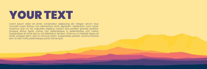 sunset color background banner template vector for blogging, social media, media, web and design template