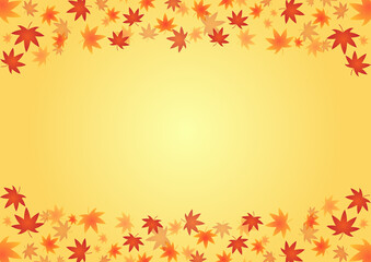 舞う　秋　モミジ　紅葉　カエデ　フレーム　背景