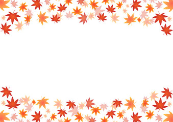 舞う　秋　モミジ　紅葉　カエデ　フレーム