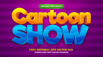 Naklejka na ściany i meble cartoon show comic game editable text effect style template