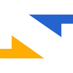 background of two half arrows yellow and blue