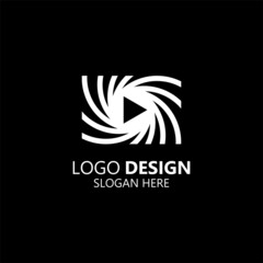 play button with whirlpool logo design