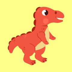 Cute t-rex dinosaur character. Flat cartoon style