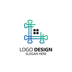 pet house logo design template