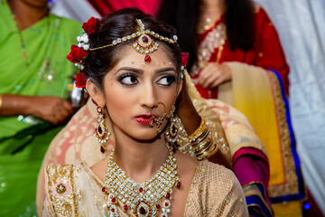 Hindu bride in her tradition wedding costume.