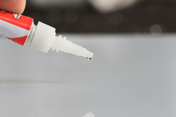 Close-up hot glue Glue that attaches