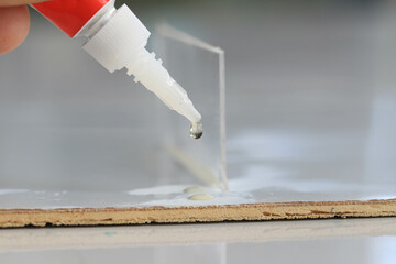 Close-up hot glue Glue that attaches
