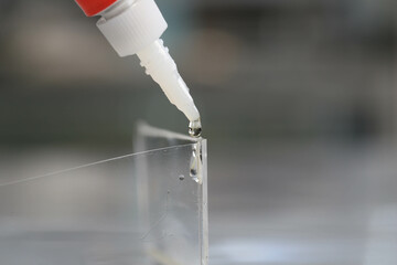 Close-up hot glue Glue that attaches