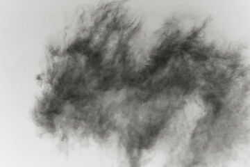 Black and white of smoke in the air