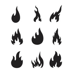 Set of flames icons. vector illustration