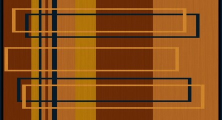 Abstract brown and golden orange yellow geometric background with rectangles and lines