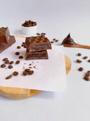 Filled chocolate bar, coffee
