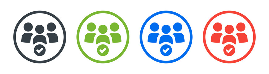 Group of people icon. Community and friends concept. Approved users vector illustration.