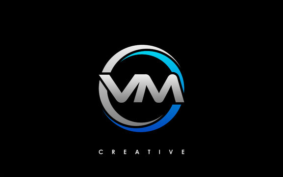 VM Letter Initial Logo Design Template Vector Illustration