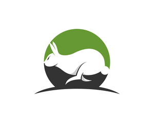 Rabbit silhouette in the circle logo