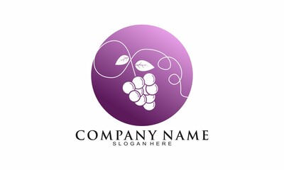 Grape fruit illustration icon logo