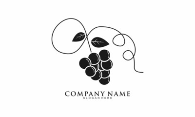 Luxury grape fruit logo design - obrazy, fototapety, plakaty