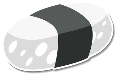 Onigiri rice sushi sticker on white background