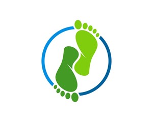 Circle shape with healthy foot care inside