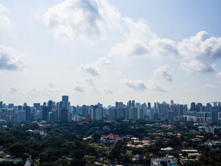 Fototapeta na wymiar Aerial view of the city skyline of Singapore