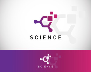 science tech logo creative molecule sign symbol design concept icon