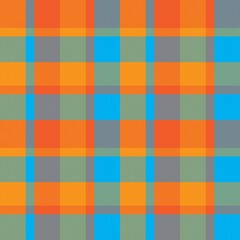 Orange Asymmetric Plaid textured Seamless Pattern