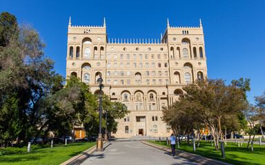 Fototapeta na wymiar Government house of Azerbaijan in Baku, Azerbaijan.