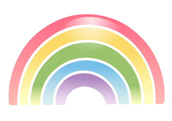 光るかわいい虹のイラスト