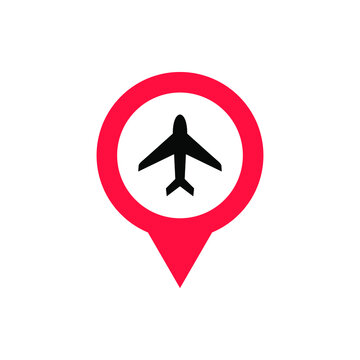 recommend clip art: location of airplane or airport icon sign. airplane icon vector illustration. 