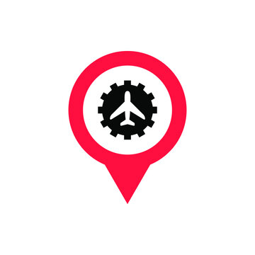 recommend clip art: location of airplane or airport icon sign. airplane icon vector illustration. 