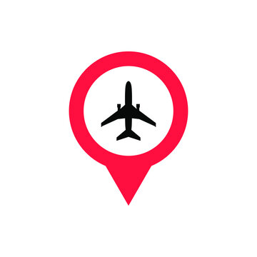 recommend clip art: location of airplane or airport icon sign. airplane icon vector illustration. 