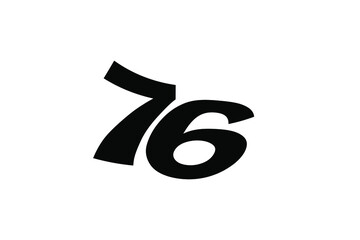 Number 76 Logo Design With Unique Concept