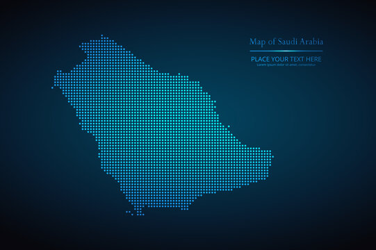 Dotted map of Saudi Arabia. Vector EPS10.