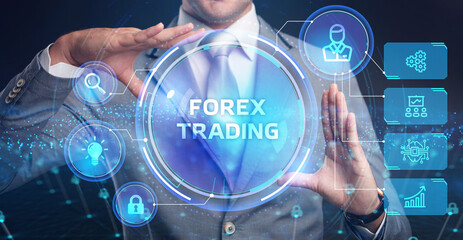 FOREX TRADING, new business concept.  Business, Technology, Internet and network concept.