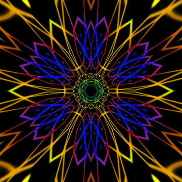 abstract fractal flower FlowerStar yw