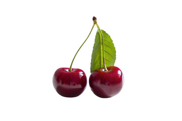 cherries isolated on white background clipping path