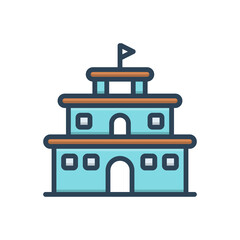 Obraz premium Color illustration icon for campus school 