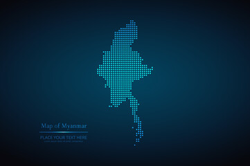 Dotted map of Myanmar. Vector EPS10.
