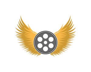 Roll film with spread wings logo