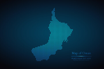 Dotted map of Oman. Vector EPS10.