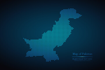 Dotted map of Pakistan. Vector EPS10.