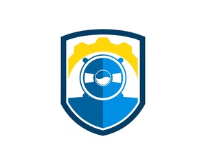 protection shield with music sound system and gear inside