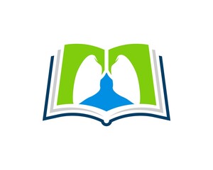 Abstract opened book with healthy lungs inside