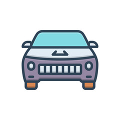 Color illustration icon for vehicle