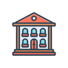 Color illustration icon for bank finance 