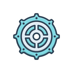 Color illustration icon for gear circle 
